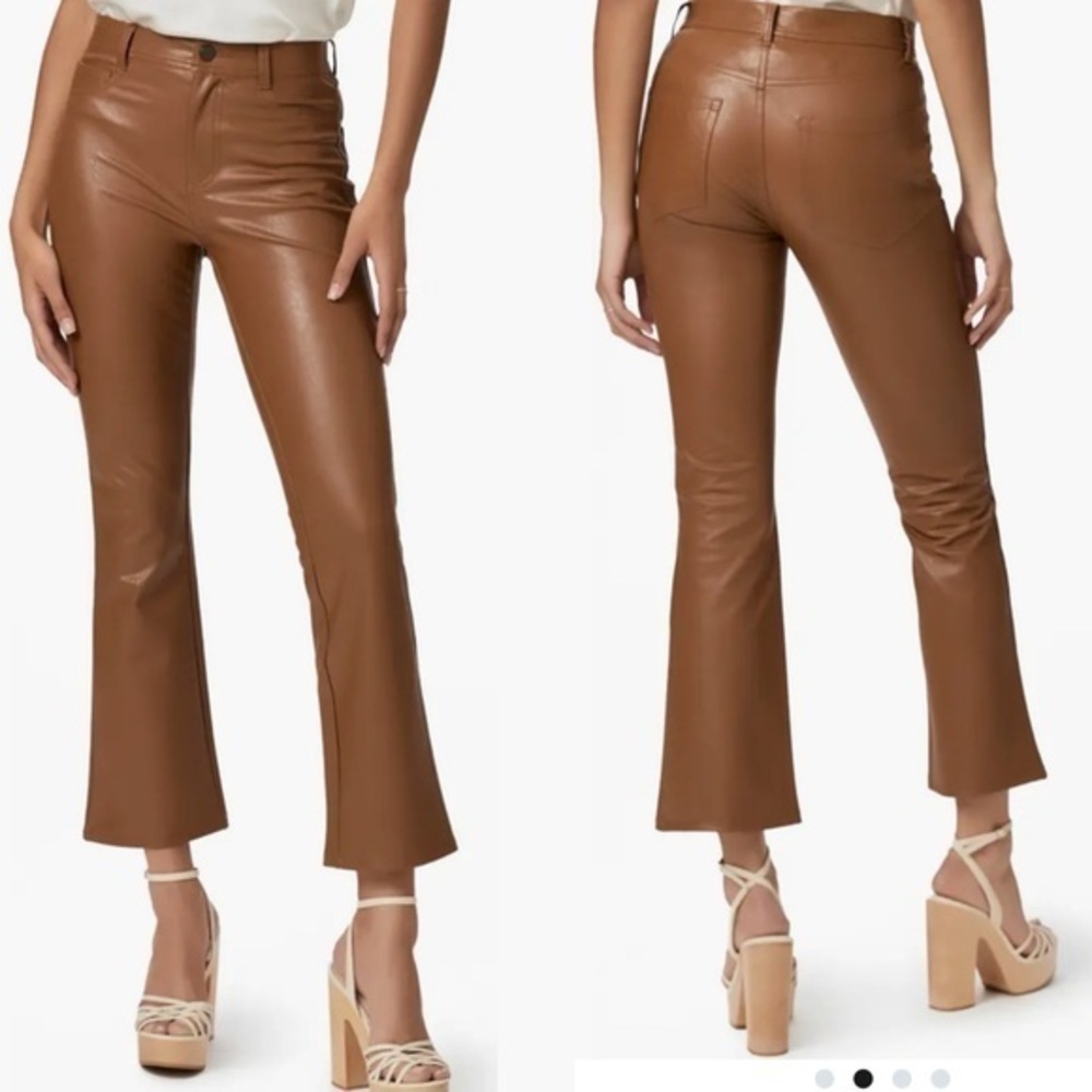 Paige Brown Faux Leather Crops Size 16
